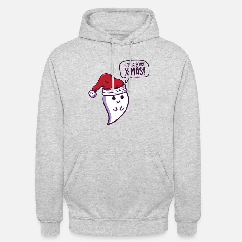 Effrayant Halloween Mignon Noël - Sweat-shirt à capuche unisexe - gris clair chiné
