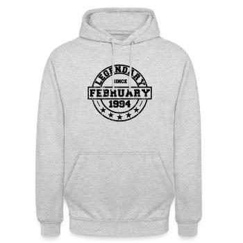 Legendary since February 1994 - Birthday - Unisex Hoodie - light heather grey - Front - Alina (178cm) & Michal (187cm)