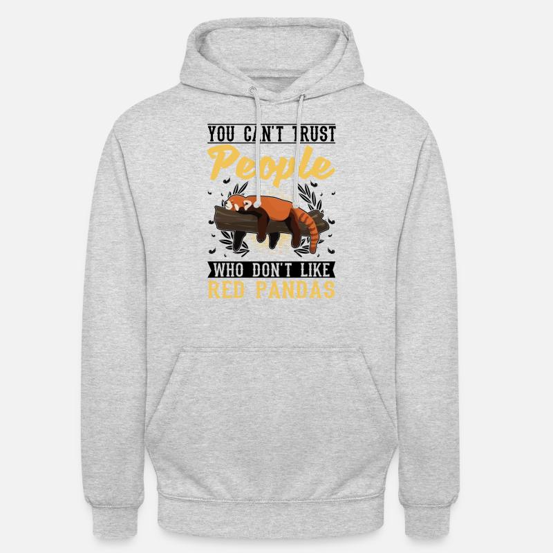 Red Panda Cadeau Chat Ours - Sweat-shirt à capuche unisexe - gris clair chiné