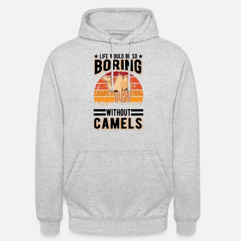 Kamel Geschenk Dromedar Camel Großkamel - Unisex Hoodie - Hellgrau meliert