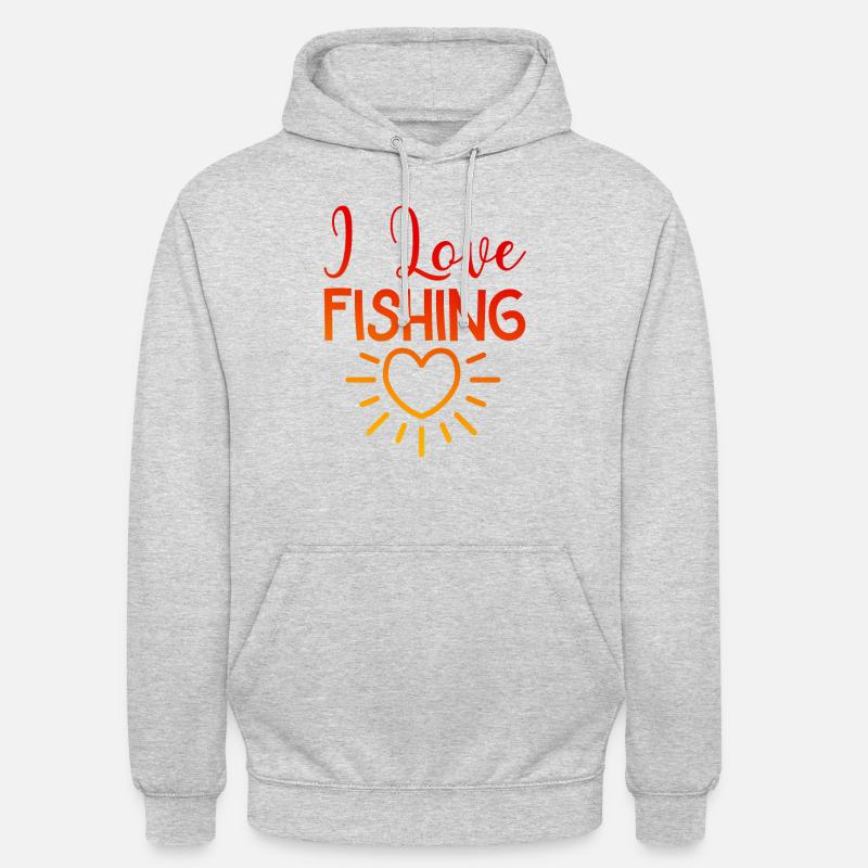J’adore pêcher - Sweat-shirt à capuche unisexe - gris clair chiné