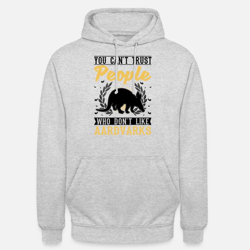 Erdferkel Geschenk Aardvark - Unisex Hoodie - Hellgrau meliert