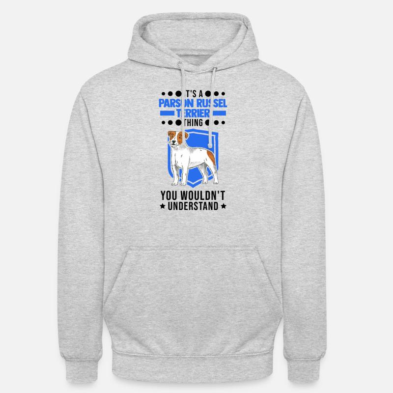 Parson Russell Terrier Chose - Sweat-shirt à capuche unisexe - gris clair chiné