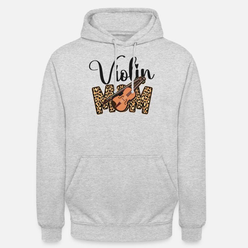 Violon Violoniste Maman Guépard - Sweat-shirt à capuche unisexe - gris clair chiné