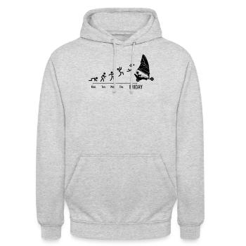 Beach Sailing Windracer Weekend Shore Sailors - Unisex Hoodie - light heather grey - Front - Alina (178cm) & Michal (187cm)
