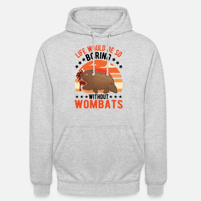 Wombat australien - Sweat-shirt à capuche unisexe - gris clair chiné
