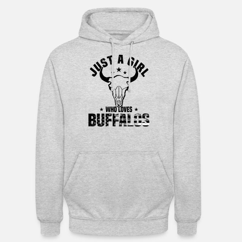 Buffle Bison Buffle Amérindien - Sweat-shirt à capuche unisexe - gris clair chiné