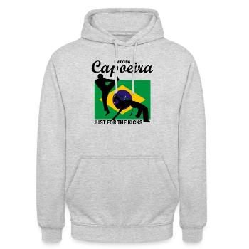 Ginga Capoeira für brasilianische Kampfsportarten - Unisex Hoodie - Hellgrau meliert - Vorne - Alina (178cm) & Michal (187cm)