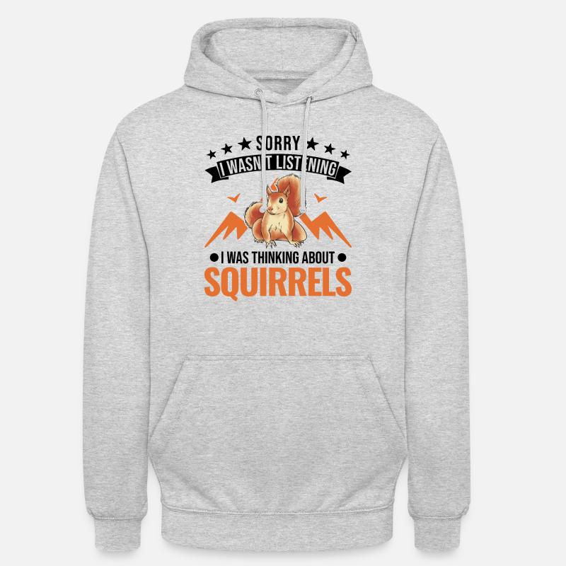 Eichhörnchen Geschenk Grauhörnchen Squirrel - Unisex Hoodie - Hellgrau meliert