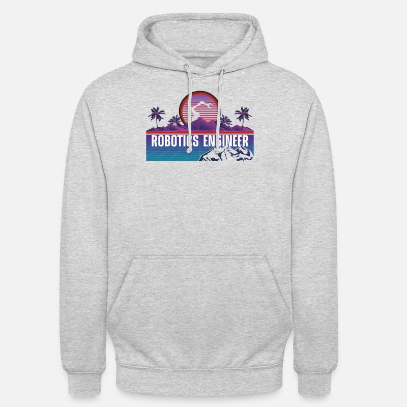 Robot Robotics Engineer Retro - Unisex Hoodie - Hellgrau meliert