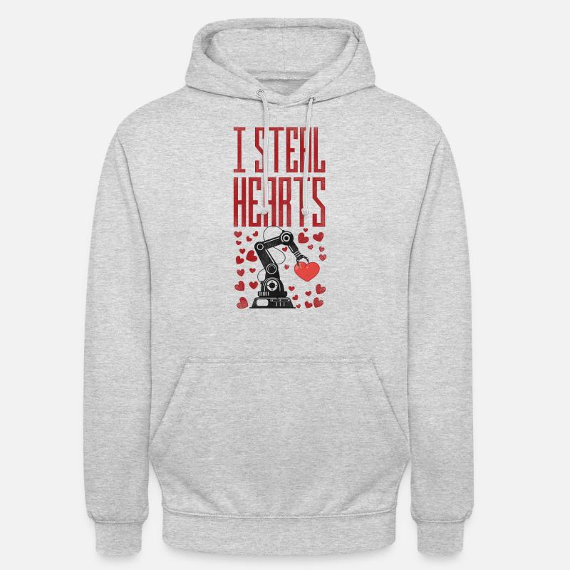 Robot Robotics Engineer Valentines - Unisex Hoodie - light heather grey