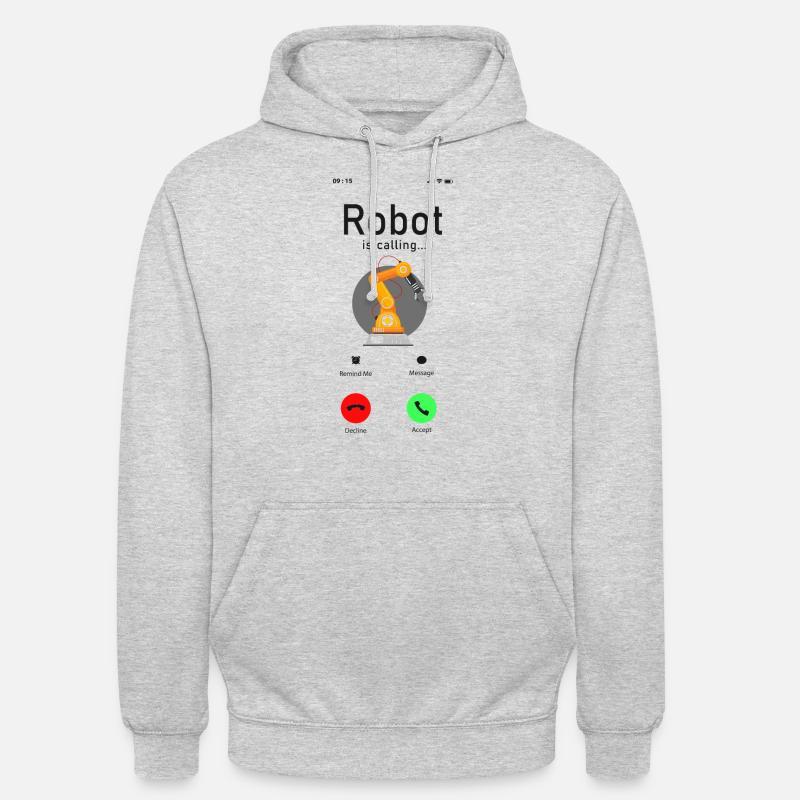 Robot Robotics Engineer Phone - Unisex Hoodie - Hellgrau meliert
