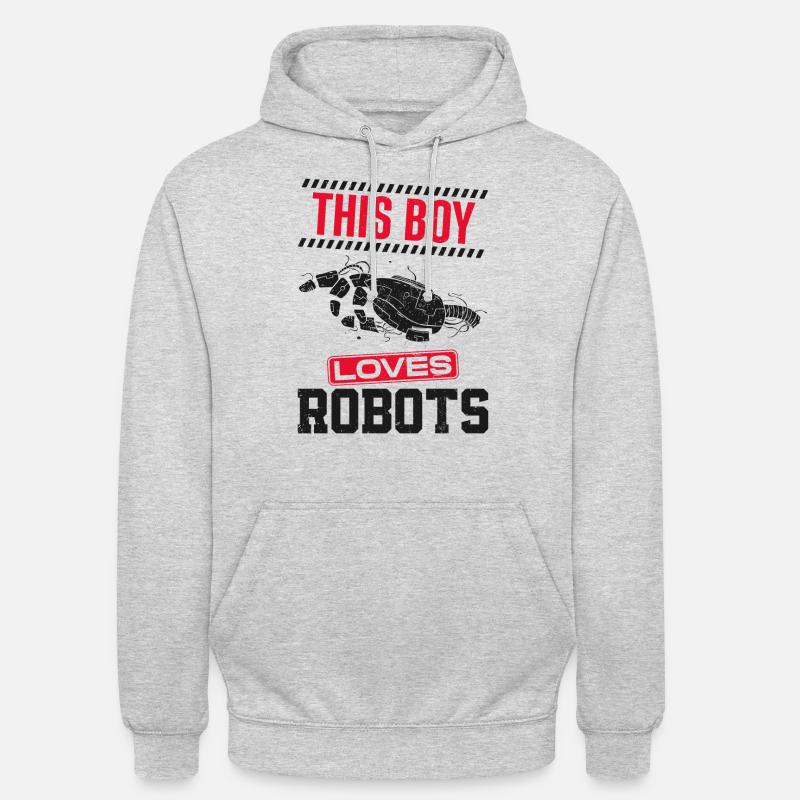 Robot Robotics Engineer Boy This - Unisex Hoodie - Hellgrau meliert