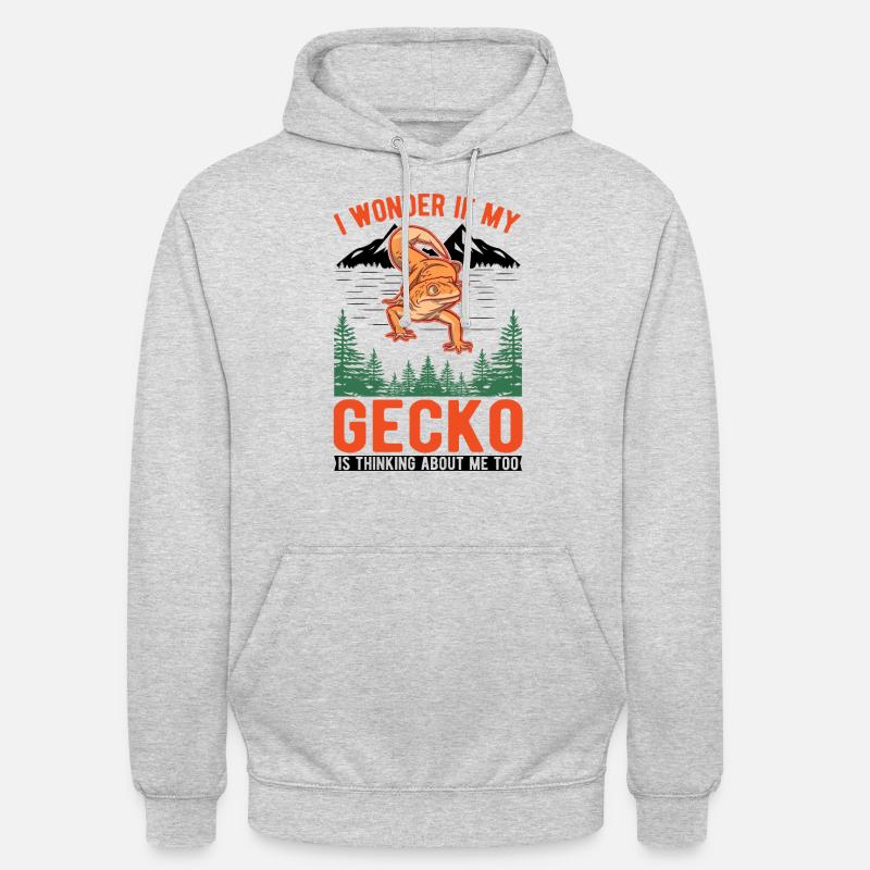 Gecko Cadeau Léopard Gecko - Sweat-shirt à capuche unisexe - gris clair chiné