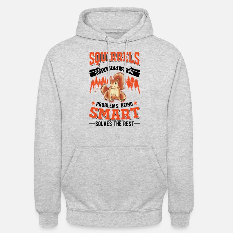 Eichhörnchen Geschenk Grauhörnchen Squirrel - Unisex Hoodie - Hellgrau meliert