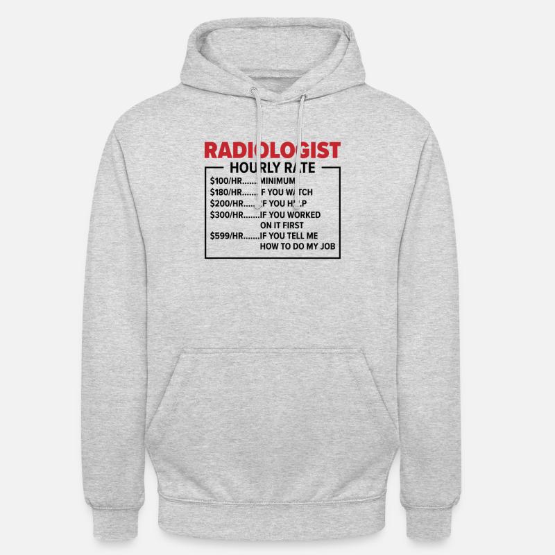 Radiologie Rad Tech Technologue Radiologue - Sweat-shirt à capuche unisexe - gris clair chiné