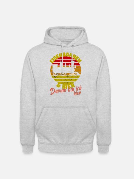 Modeleisenbahner Modeleisenbahn Modellzug Bier - Unisex Hoodie - Hellgrau meliert