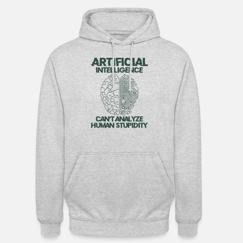 Künstliche Intelligenz Programmierer Gehirn - Unisex Hoodie - Hellgrau meliert