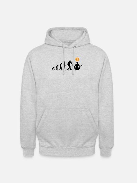 Bitcoin evolution - Unisex Hoodie - Hellgrau meliert