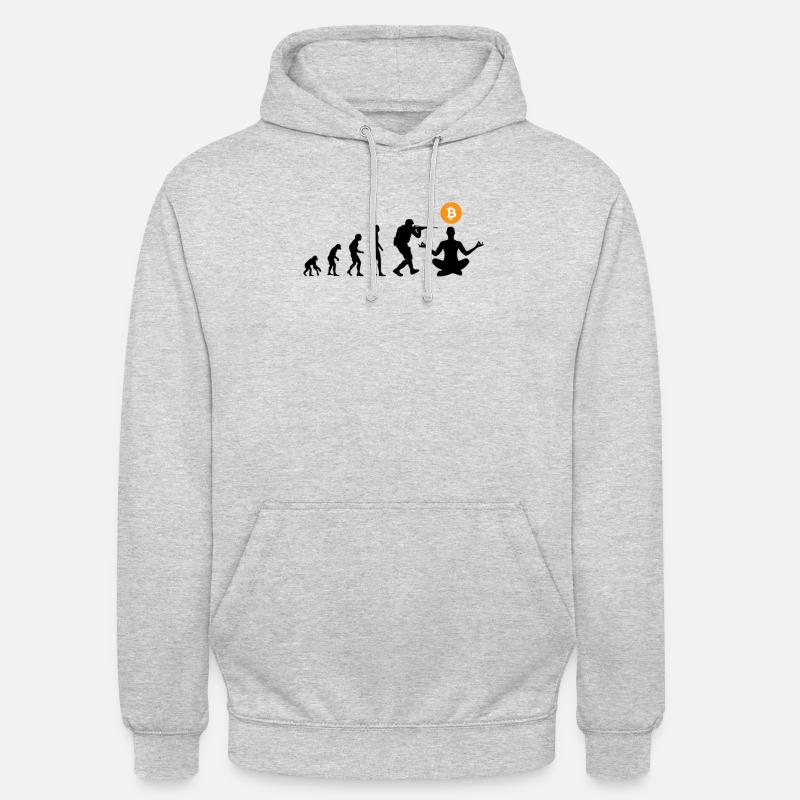 Évolution du Bitcoin - Sweat-shirt à capuche unisexe - gris clair chiné
