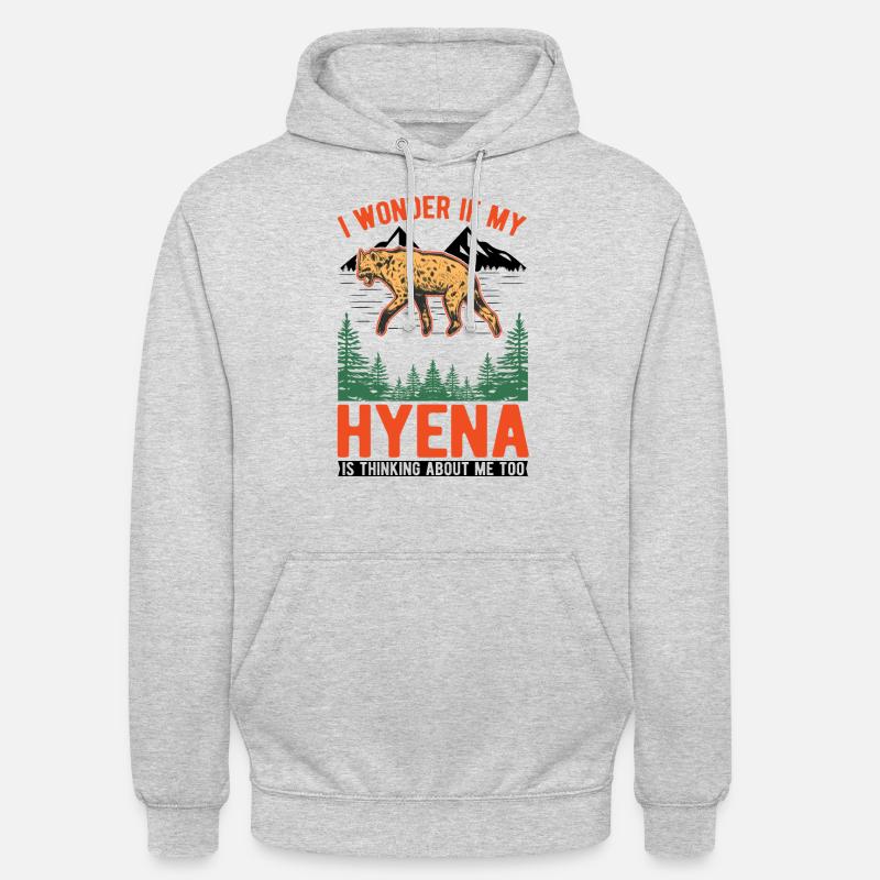 Hyäne Geschenk Erdwolf Hyena - Unisex Hoodie - Hellgrau meliert