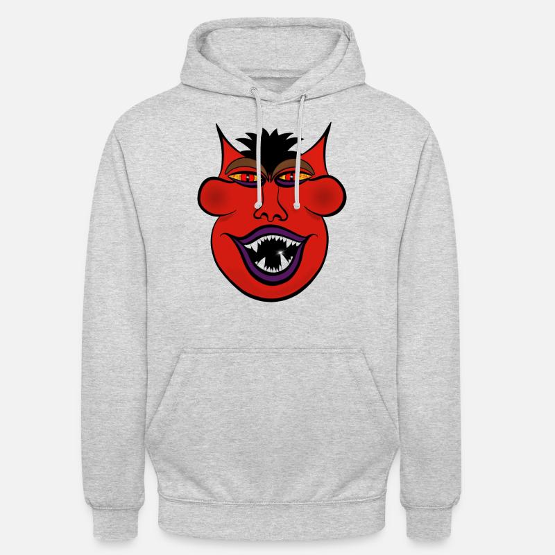 Devil Motif Devil - Sweat-shirt à capuche unisexe - gris clair chiné