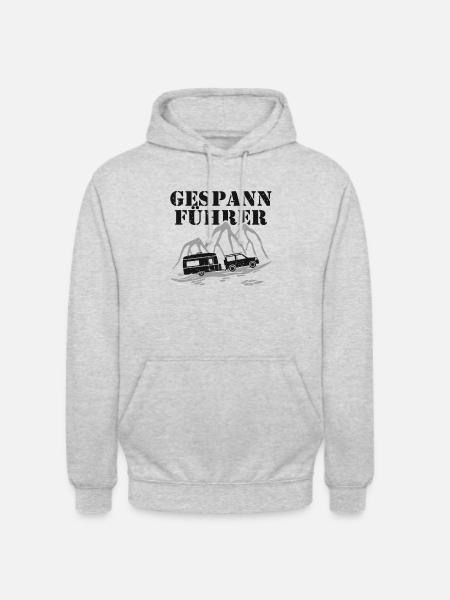 Wohnwagen Gespann Fahrer Führer - Unisex Hoodie - Hellgrau meliert