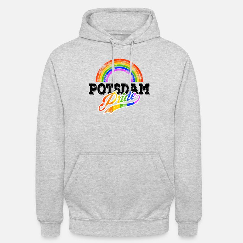 Fierté Potsdam - Sweat-shirt à capuche unisexe - gris clair chiné