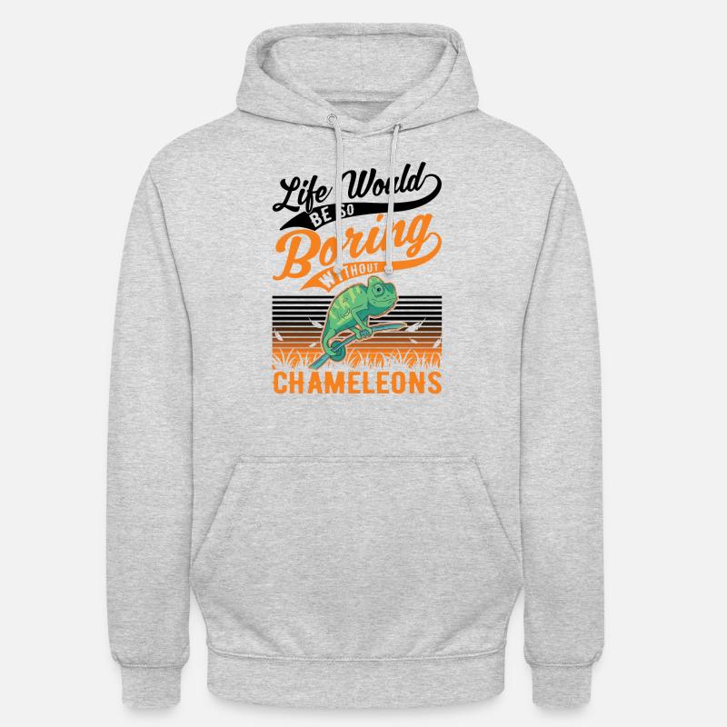 Chamäleon Geschenk Chameleon - Unisex Hoodie - Hellgrau meliert