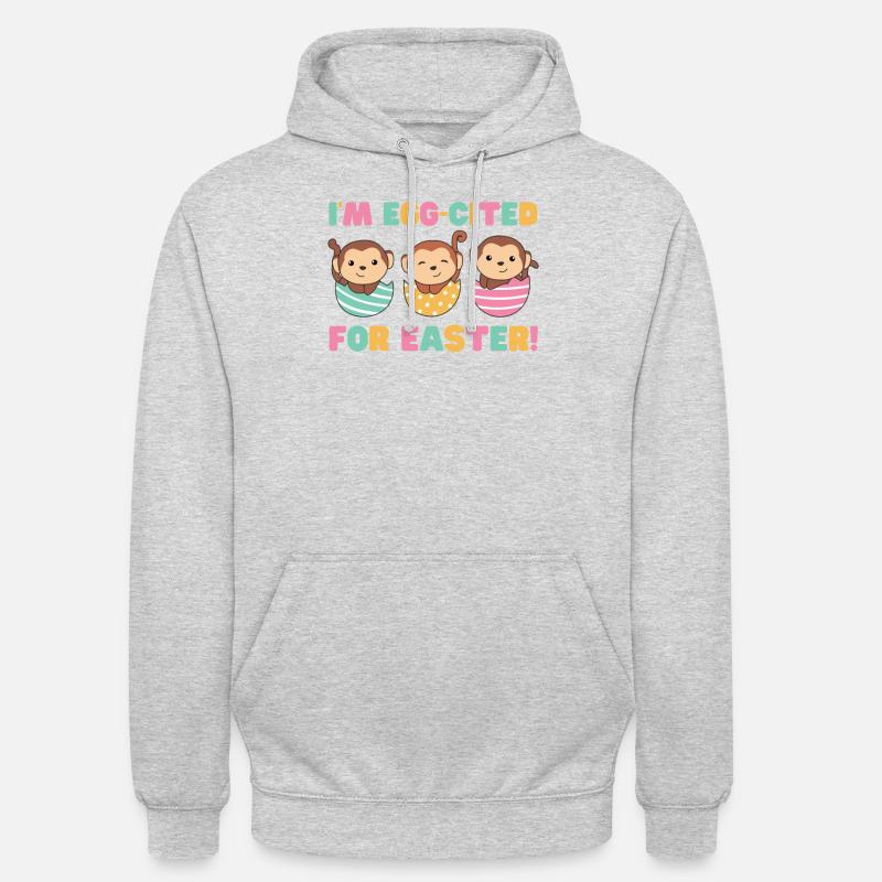 cute monkeys at Easter with Easter eggs monkey Unisex Hoodie