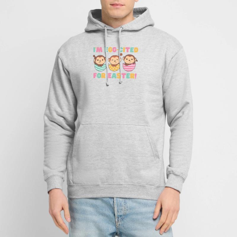 cute monkeys at Easter with Easter eggs monkey Unisex Hoodie