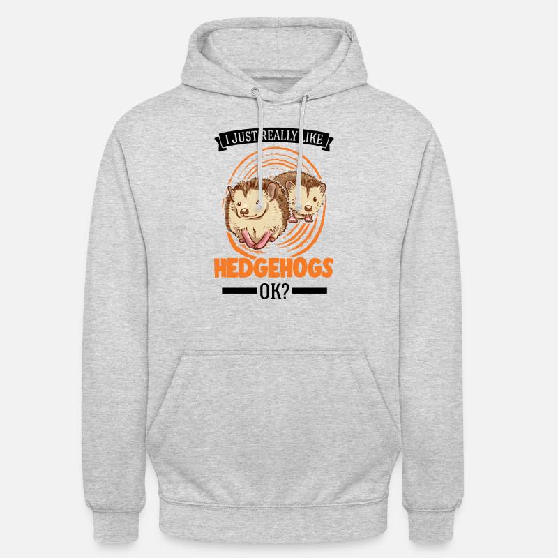 Ich mag einfach Igel - Unisex Hoodie - Hellgrau meliert