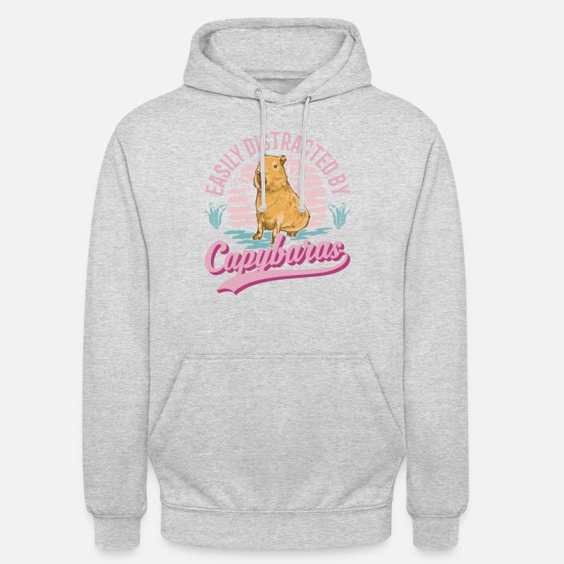 Easily distracted by Capybaras - Unisex Hoodie - Hellgrau meliert