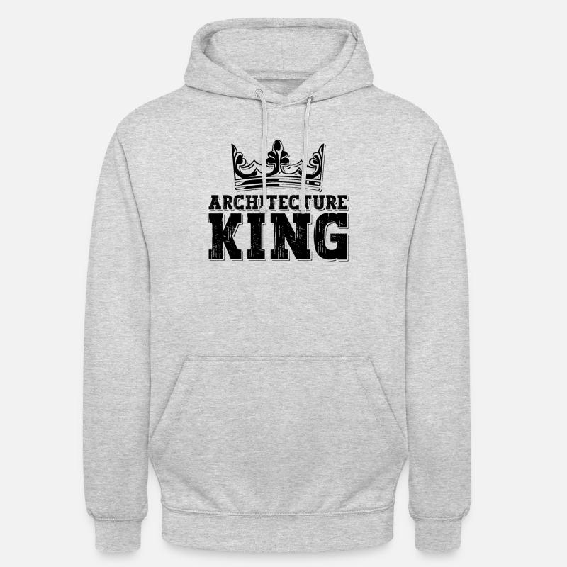 Architecture King Construct Building Architects - Unisex Hoodie - Hellgrau meliert