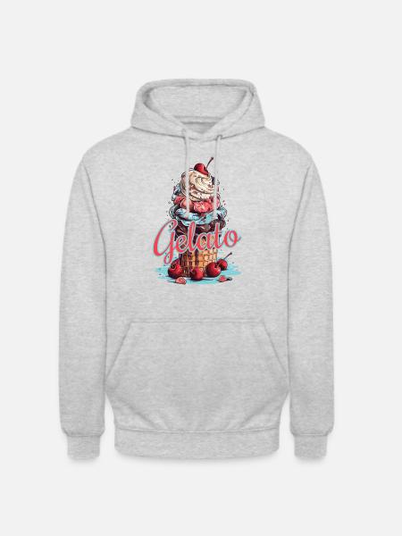 Gelato Eis Eiscreme Eisdiele - Unisex Hoodie - Hellgrau meliert