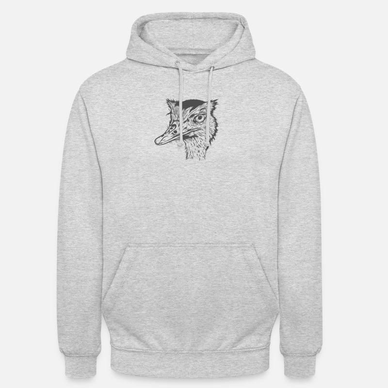 Savane de ratite d’autruche - Sweat-shirt à capuche unisexe - gris clair chiné