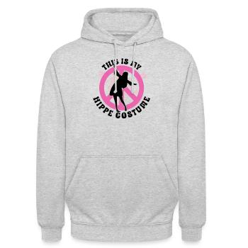 Hippie Peace Zeichen Frieden Blumen Blumenkind - Unisex Hoodie - Hellgrau meliert - Vorne - Alina (178cm) & Michal (187cm)