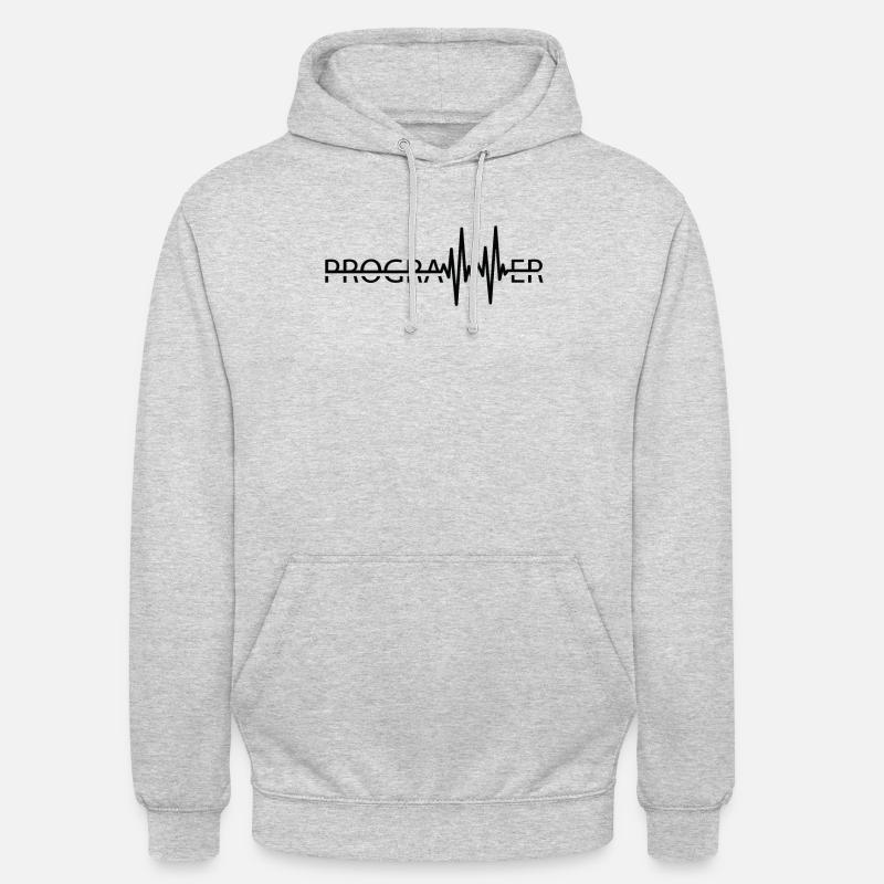 Programmierer Heartbeat Programmierung Coder - Unisex Hoodie - Hellgrau meliert