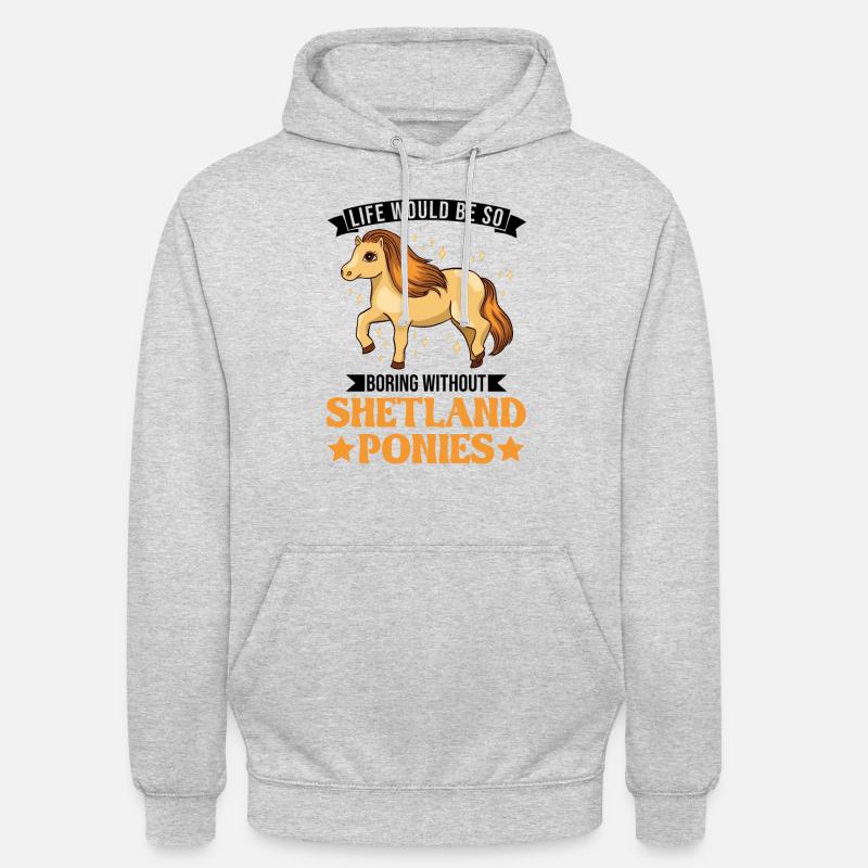 Shetland Pony Geschenk Shetty - Unisex Hoodie - Hellgrau meliert