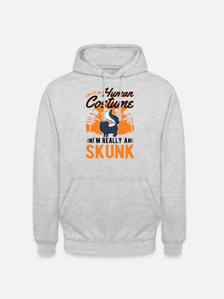 Stinktier Kostüm Halloween - Unisex Hoodie - Hellgrau meliert