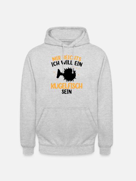 Will ein Kugelfisch sein Riesenkugelfisch - Unisex Hoodie - Hellgrau meliert