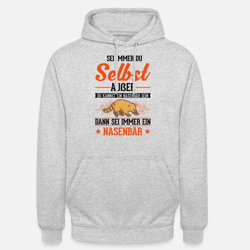 Coati Coati Proboscis Ours - Sweat-shirt à capuche unisexe - gris clair chiné
