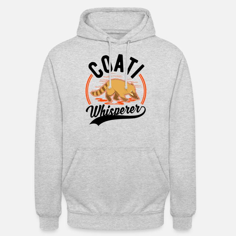 Coati Whisperer Proboscis Bear Coati - Sweat-shirt à capuche unisexe - gris clair chiné
