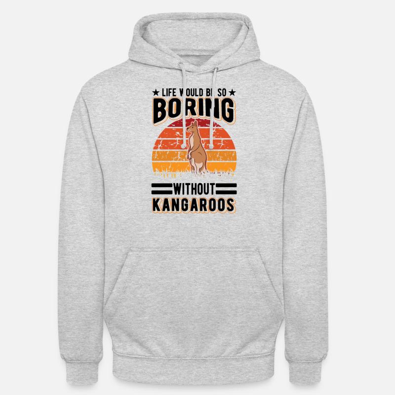 Australisches Känguru Australien Kangaroo - Unisex Hoodie - Hellgrau meliert