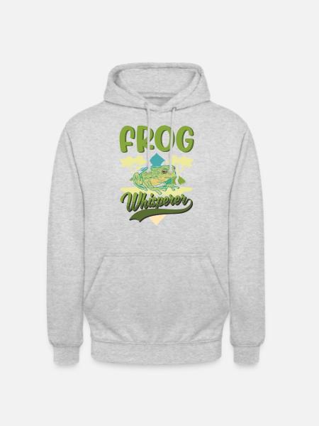 Frosch Flüsterer Geschenk Laubfrosch - Unisex Hoodie - Hellgrau meliert