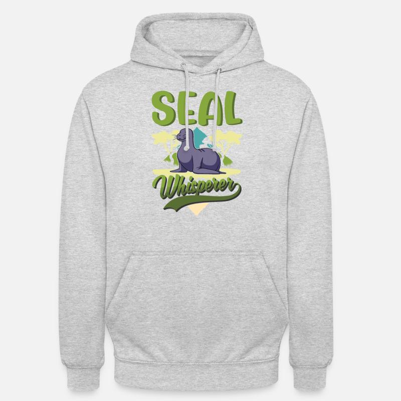 Robbenflüsterer Seerobbe Robbe Seehund - Unisex Hoodie - Hellgrau meliert