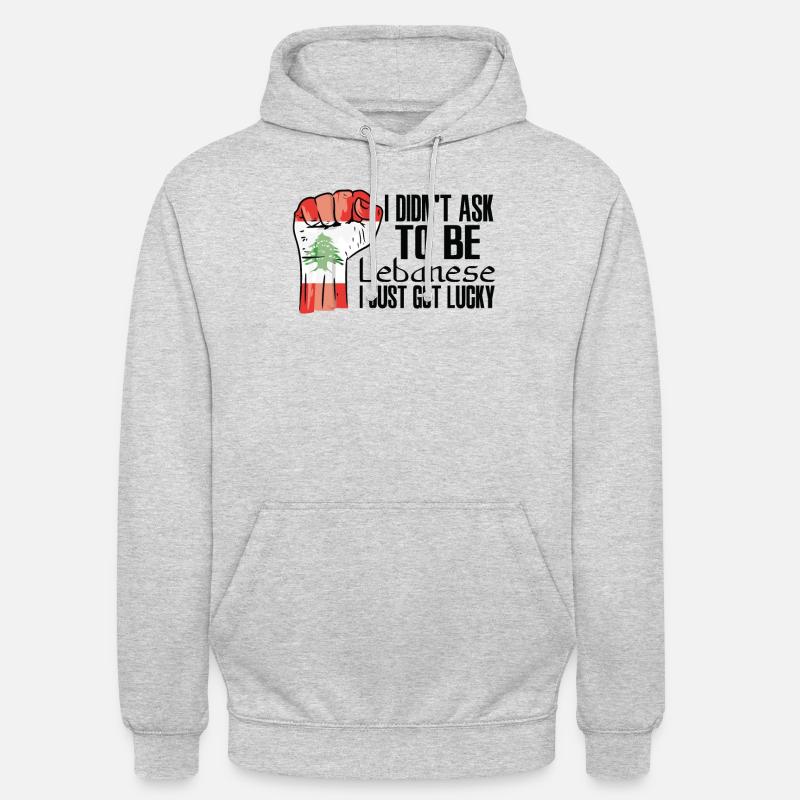 Fierté libanaise Drapeau libanais agrandi - Sweat-shirt à capuche unisexe - gris clair chiné