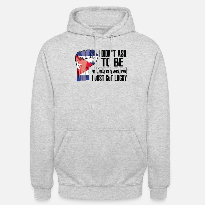Fierté cubaine Drapeau cubain - Sweat-shirt à capuche unisexe - gris clair chiné