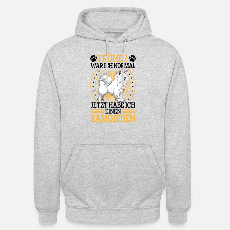 Samojede früher normal Samojedenspitz - Unisex Hoodie - Hellgrau meliert