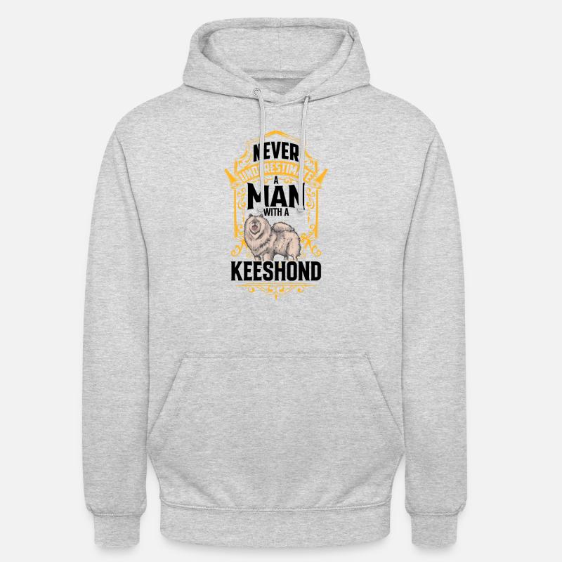 Man with Wolfspitz German Spitz - Unisex Hoodie - light heather grey